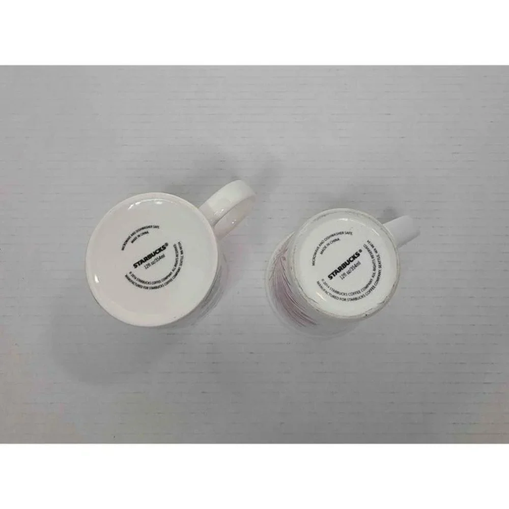 Starbucks Coffee Cups Set of 2 Green Christmas Tree Bells 2016 & Red Sta…
